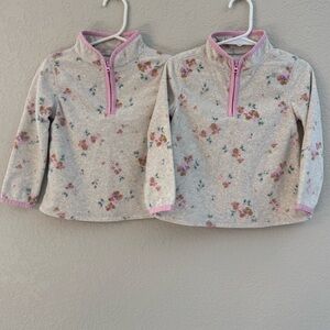 TWIN BUNDLE - Set of 2 Twin Girls OshKosh B'gosh Fleece Sweatshirts
